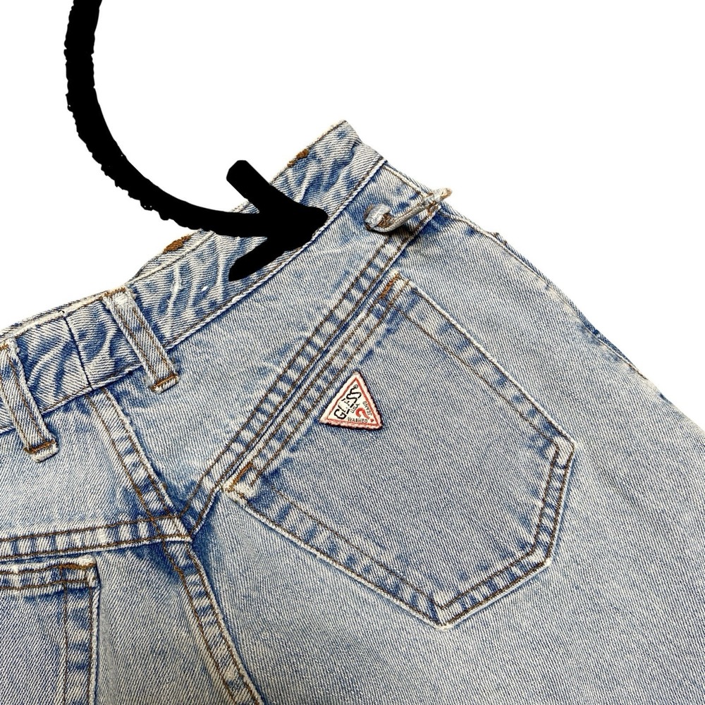 VTG 90s Guess Women's Cut Off Denim Shorts 29 in Waist Blue Distressed USA - Picture 7 of 9